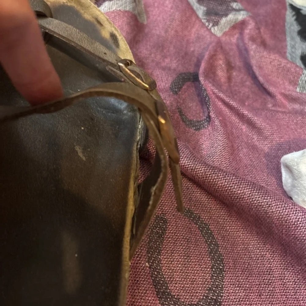 Brown Men's Double-Strap Buckle Sandals - Picture 4 of 5